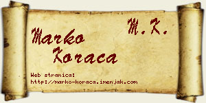 Marko Koraca vizit kartica